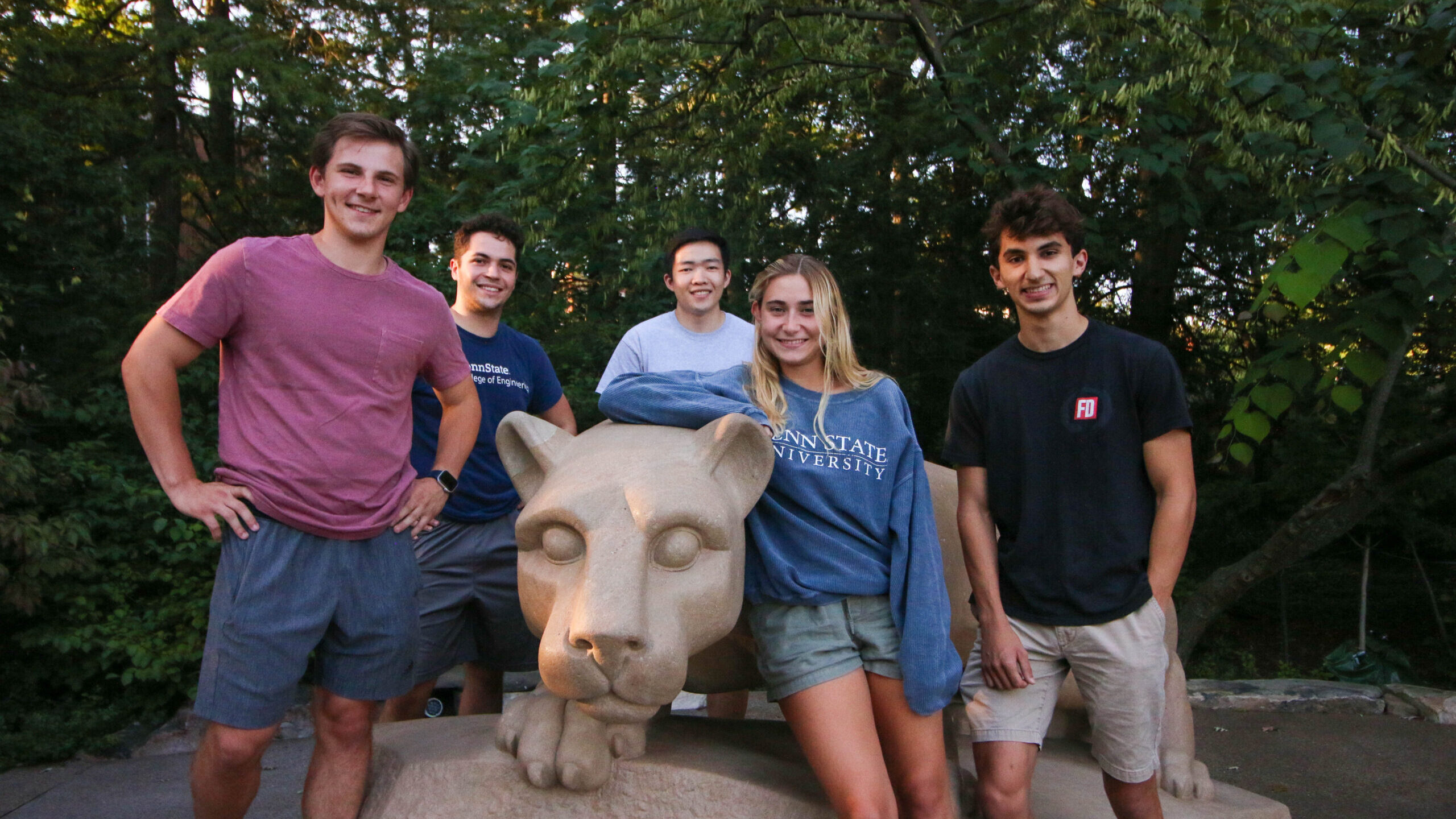 AIPR Team posing at the Lion Shrine on the Penn State University Park campus